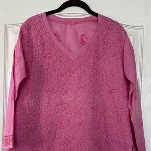 🌹 4/$20 Pink Indian Embroidered Tunic